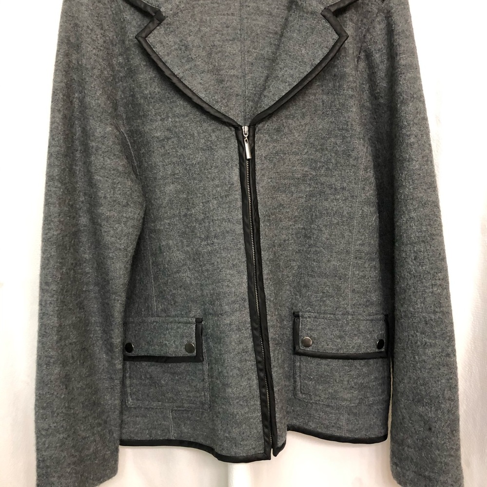 Laura Ashley Gray Wool Cardigan Sweater